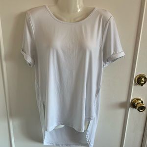 Drop Tail Plain White Blouse